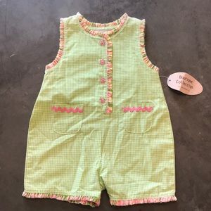 Baby jumper with plaid trim